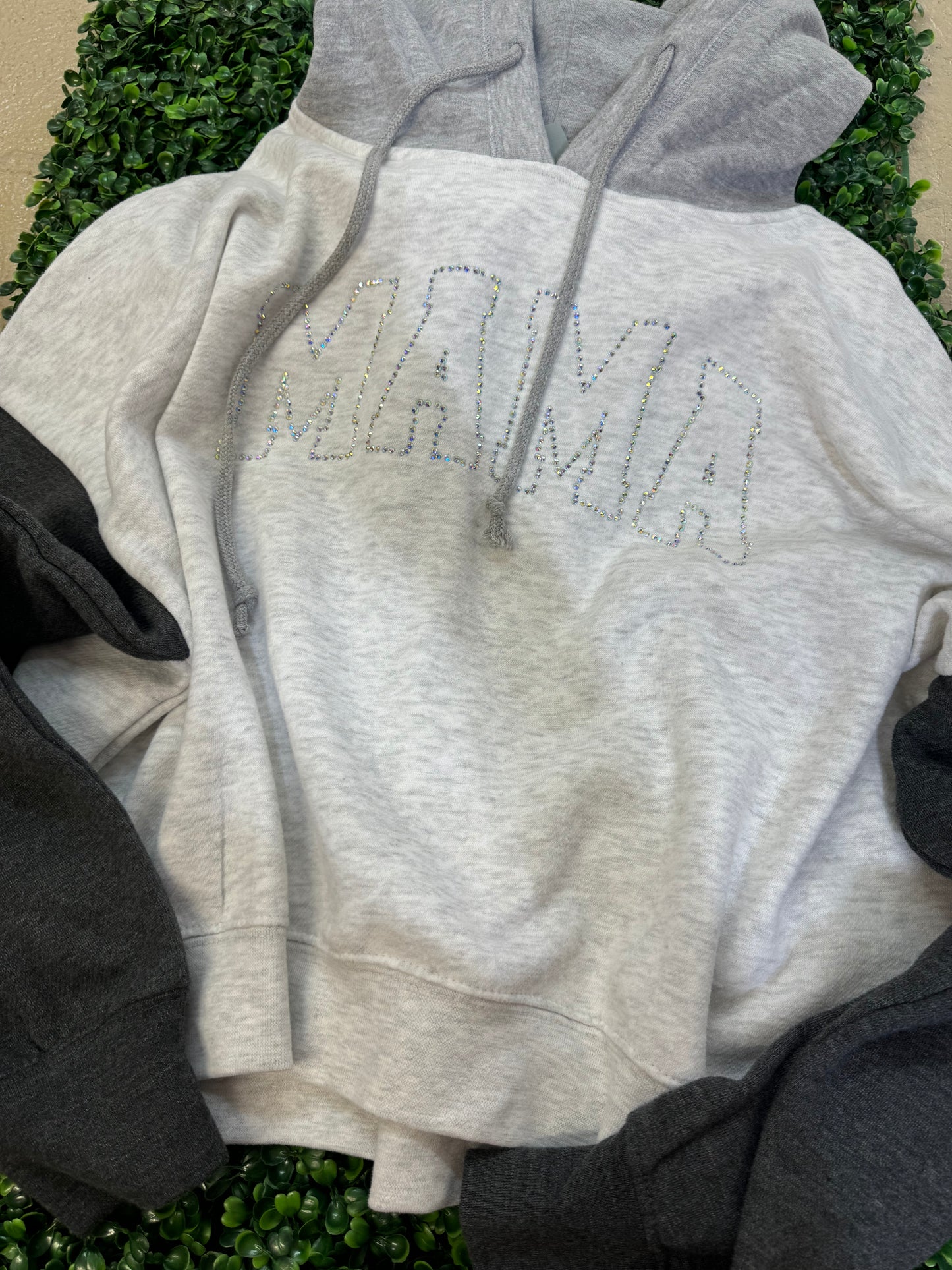 READY TO SHIP mama color block hoodie M