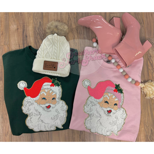 Retro Santa Chenille Patch Sweatshirt