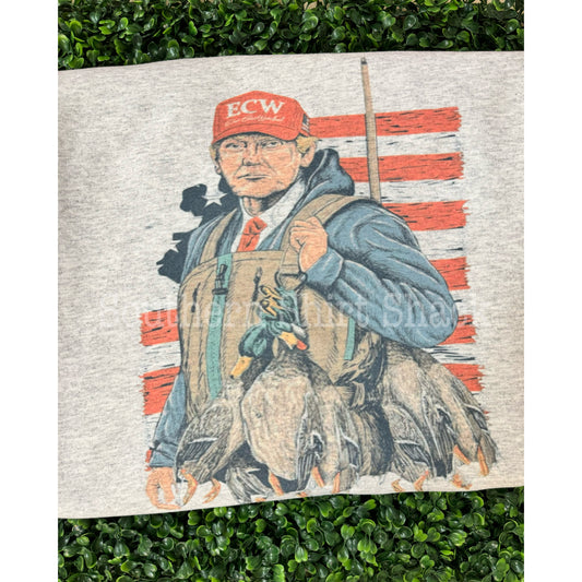 Trump duck hunter | Ash Gray Sweatshirt