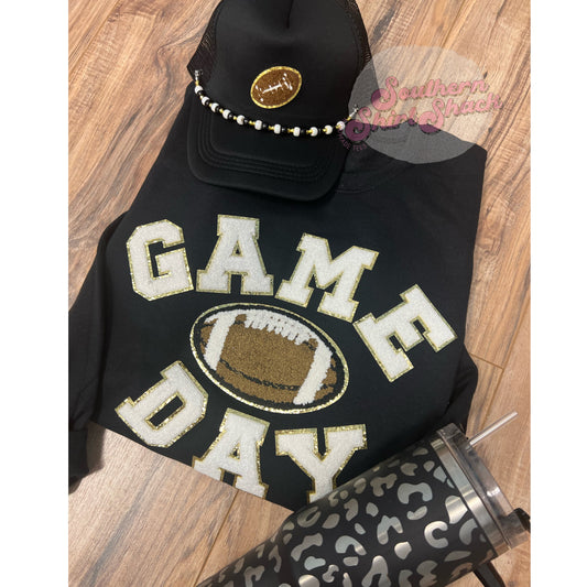 GAMEDAY football chenille patch sweatshirt | Other Colors Available!