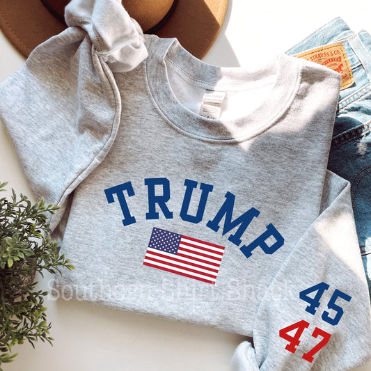 Varsity Trump 45|47 | Ash Gray Sweatshirt