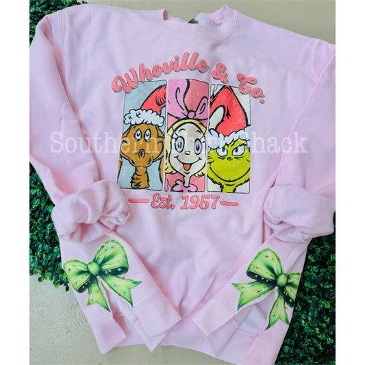 Whoville & Co Side Bow Sweatshirt | Light Pink