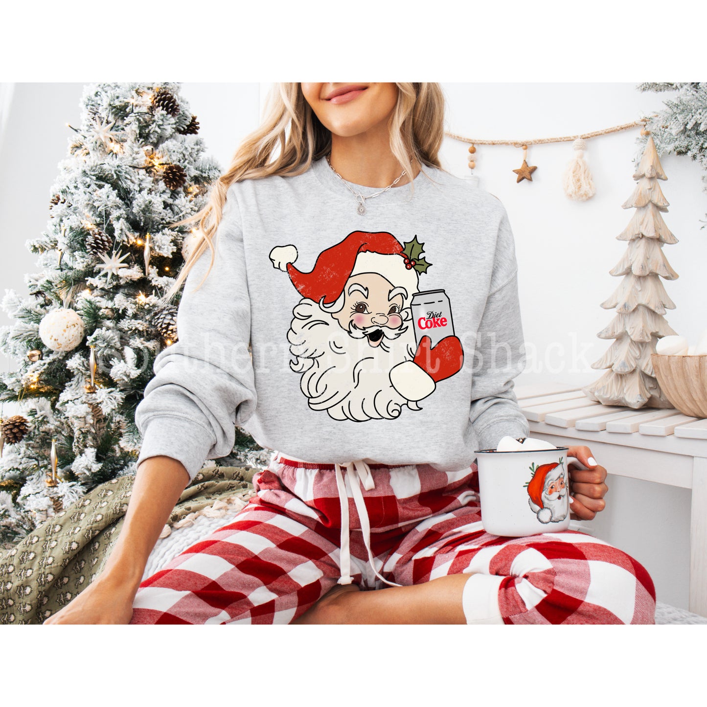 Retro Santa Diet Cola | Ash Gray Sweatshirt