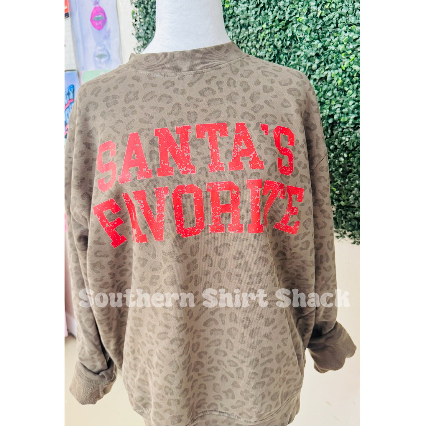 Santa’s Favorite | Leopard Sweatshirt