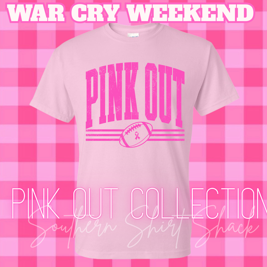 WAR CRY WEEKEND Gildan PINK OUT Shirt | Varsity Pink Out | YOUTH XS-ADULT 3X