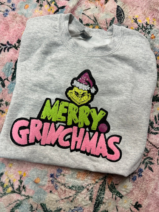 Grinchmas Patch Sweatshirt XS| READY TO SHIP