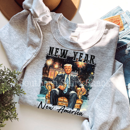 New Year New America Trump | Ash Gray Sweatshirt