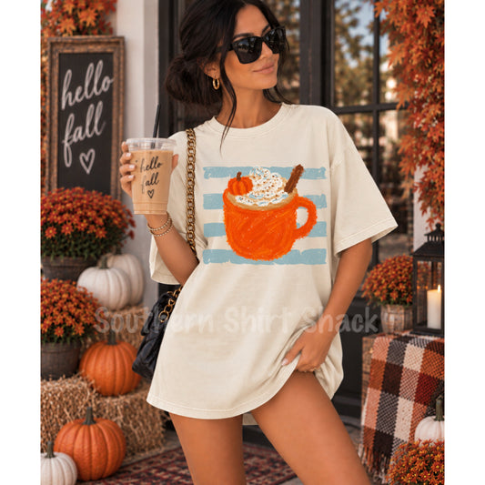Pumpkin Spice Mug | Ivory Comfort Colors tee