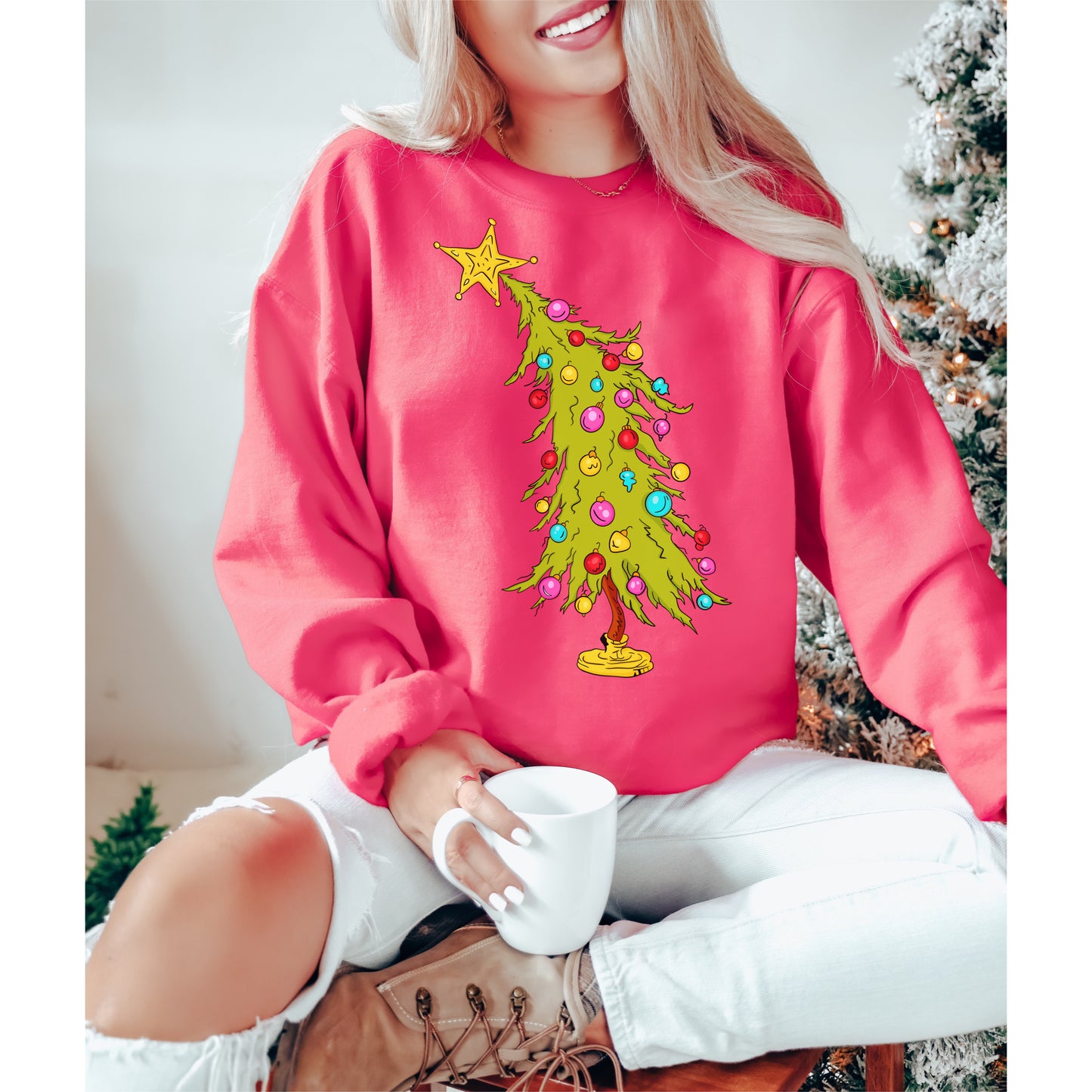 W.Ville Grinchyyy Christmas Tree Sweatshirt