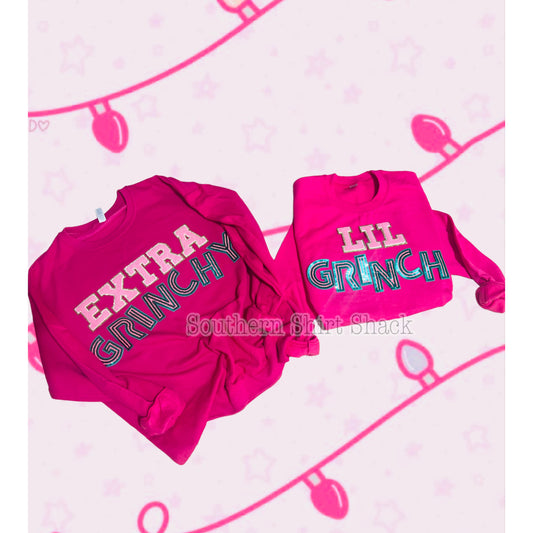 Extra Grinchy~LiL Grinch Patch Sweatshirt