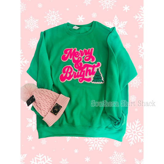 Merry & Bright Chenille Patch Sweatshirt