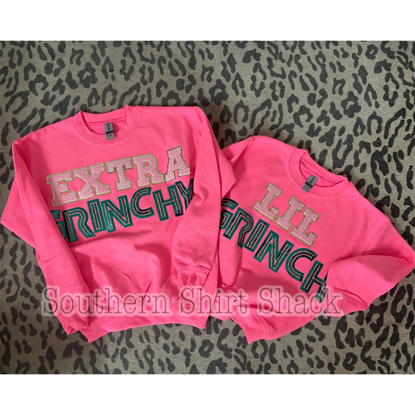 Extra Grinchy~LiL Grinch Patch Sweatshirt