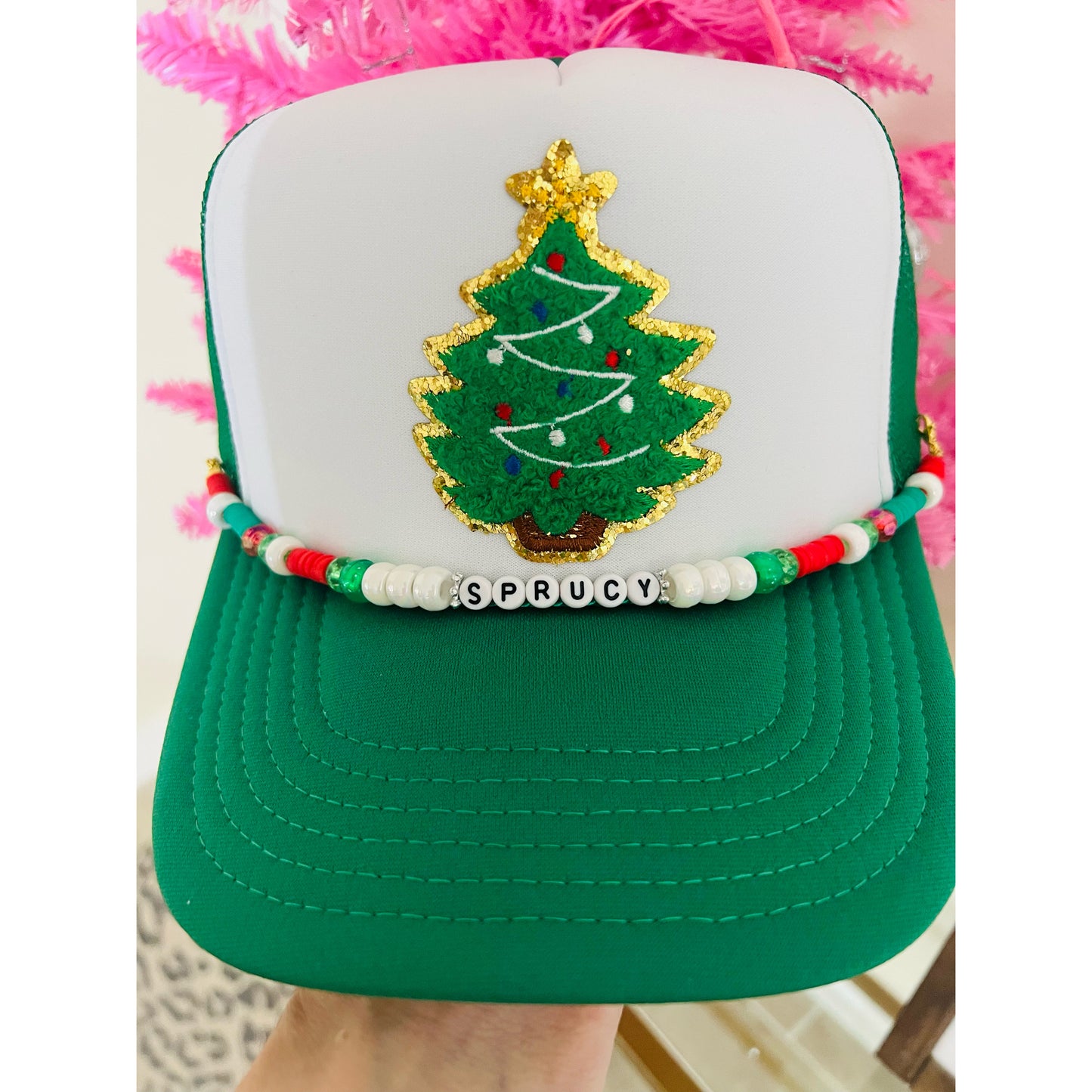 Sprucy Christmas Tree | Trucker Hat with Hat Charm