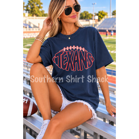 Texans Football | Navy Comfort Colors tee