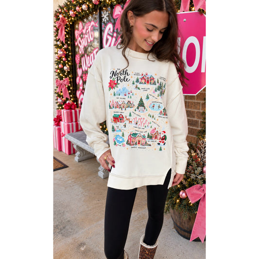 North Pole Village Corded Sweater | Cream