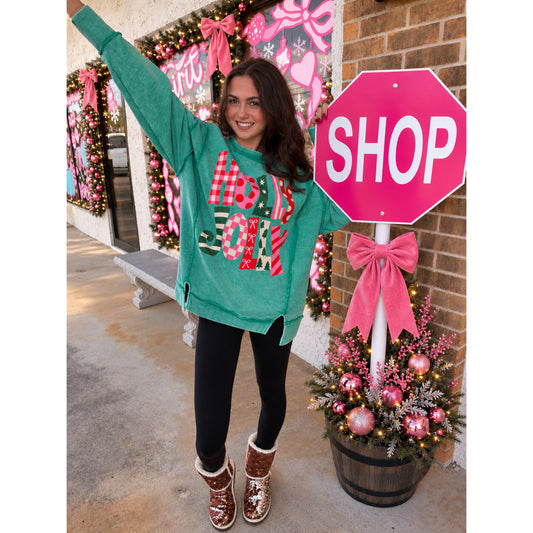 Holly Jolly Corded Sweater | Kelly Green