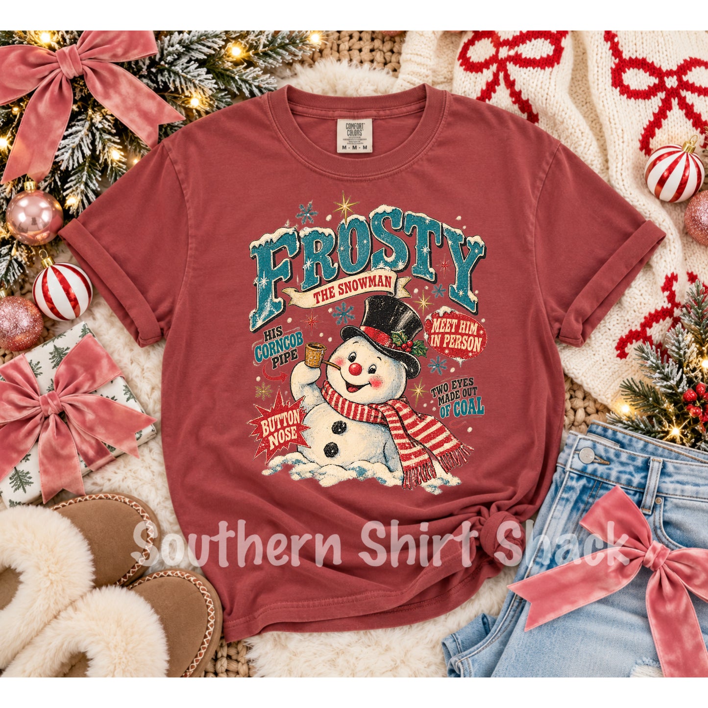 Retro Fr0sty | Crimson Comfort Colors tee