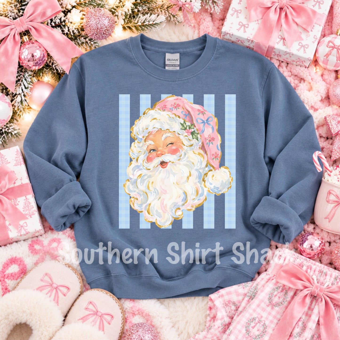 Love Shack Santa | Indigo Sweatshirt