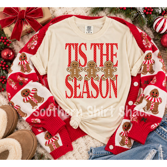 Gingerbread Tis the Season | Ivory Comfort Colors tee