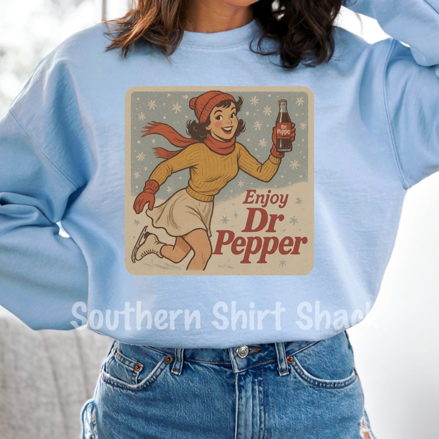 Retro Winter Dr.P Sweatshirt | Light Blue