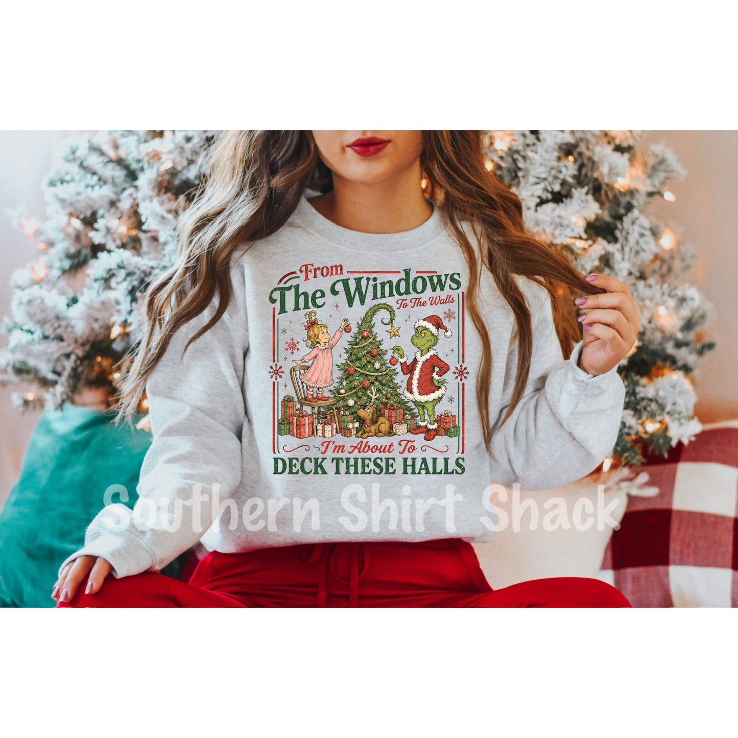 From the Windows to the Walls Christmas Sweatshirt | Ash Gray
