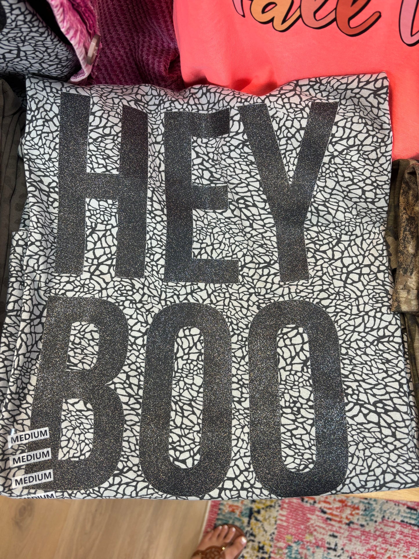 Hey Boo Elephant Print Tee SALE | READY TO SHIP | NO COUPON CODES ALLOWED