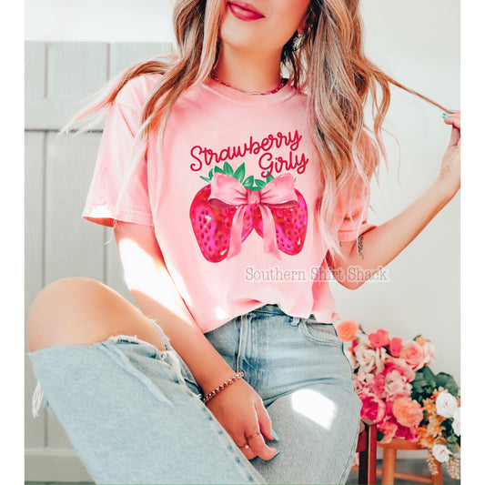 Coquette Strawberry Girly | Comfort Colors Tee