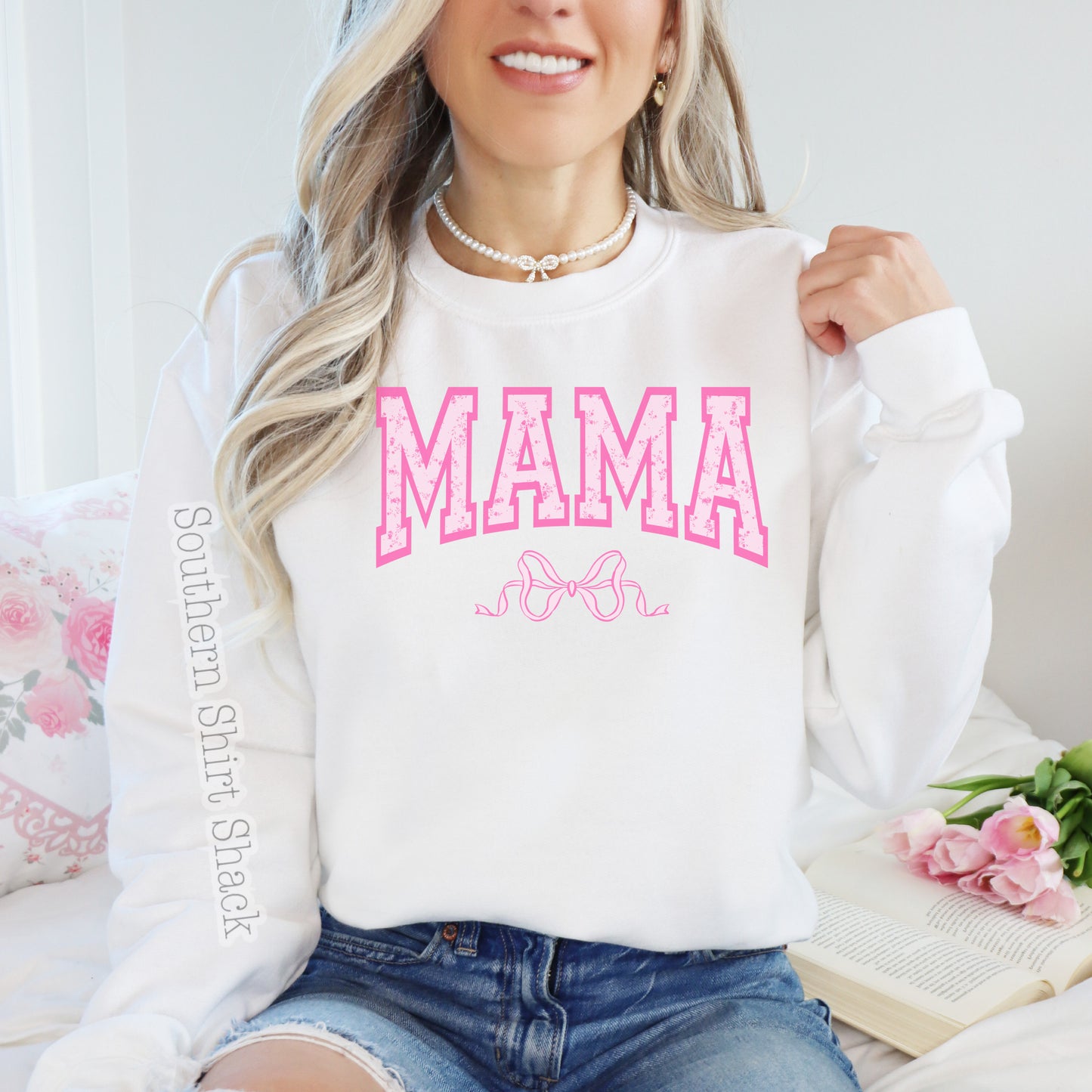 Coquette Mama Bow Sweatshirt