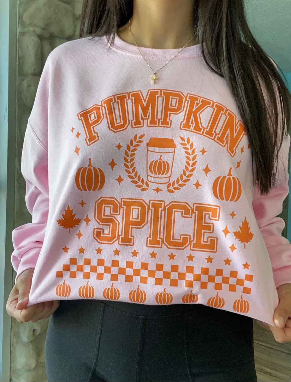 Pumpkin Spice Varsity Girl Sweatshirt
