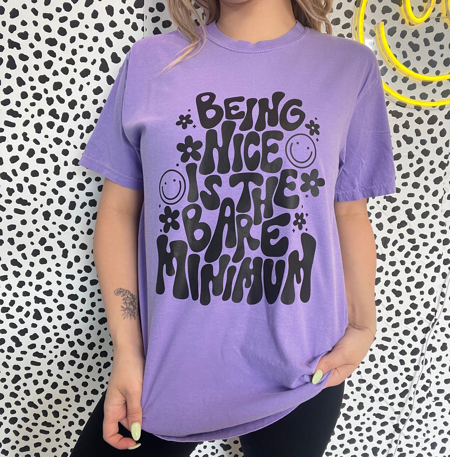 Being Nice is the Bare Minimum | Comfort Colors Tee