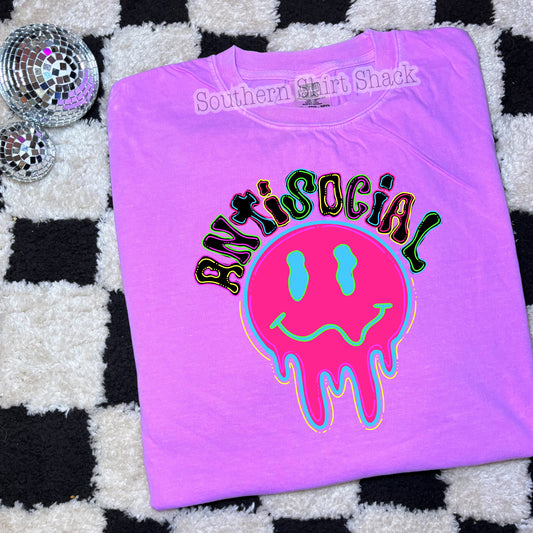 Antisocial smiley drip CC tee