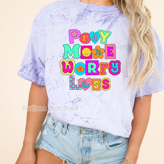 Preppy Pray More acid wash CC tee