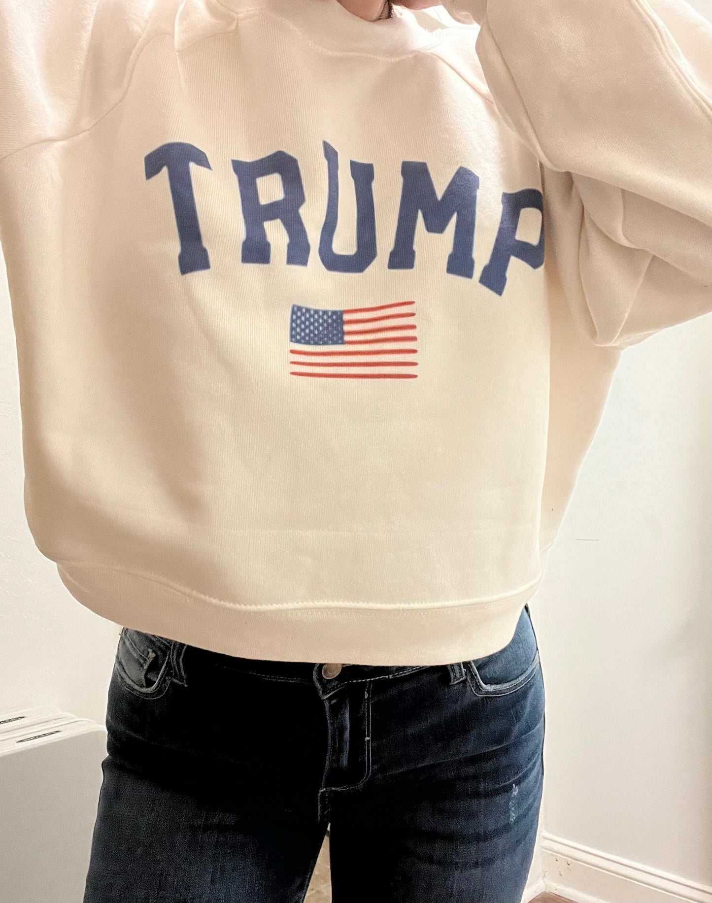 Varsity Trump Cropped Sweatshirt