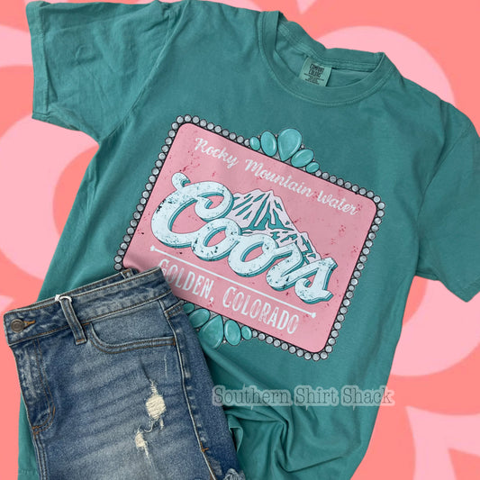 Rocky Mountain Water | Comfort Colors teal