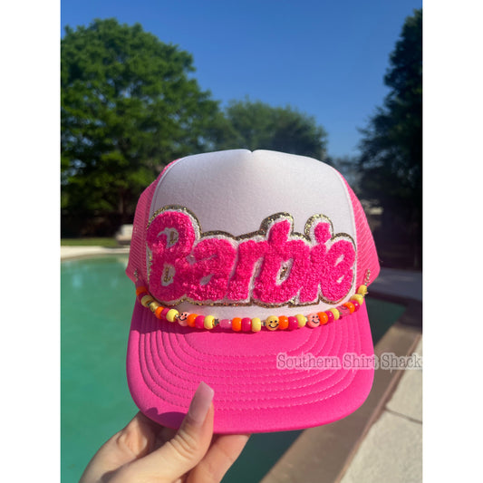 Barbieee Girl Trucker hat with charm
