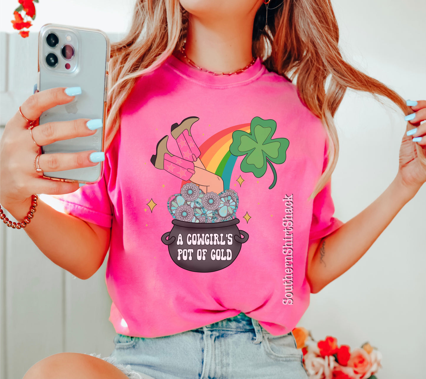 Cowgirls Pot of Gold Comfort Colors Tee