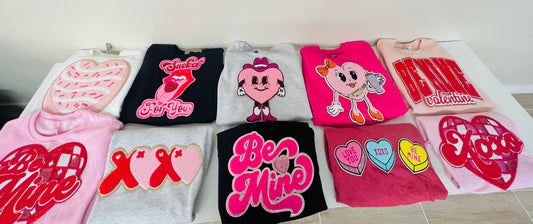 READY TO SHIP Mystery Valentines Day Chenille Patch Sweatshirt