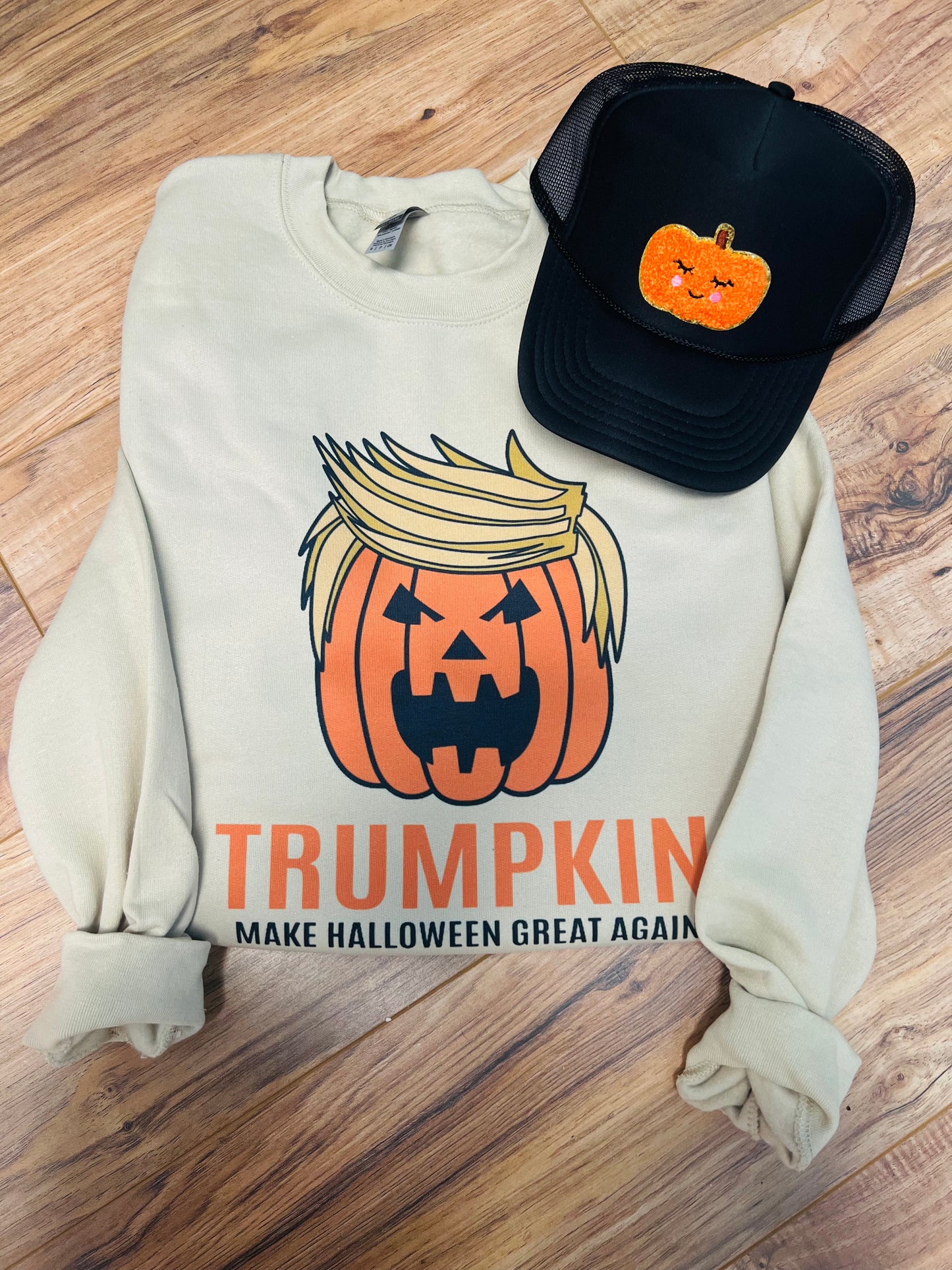 Trumpkin- Make Halloween Great Again| Tan Sweatshirt