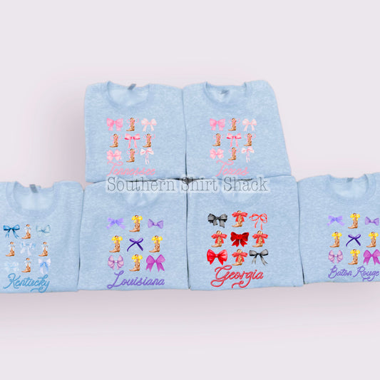 Custom State|City Coquette Sweatshirt