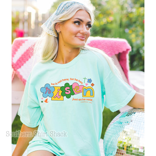 He Has Risen Comfort Colors Tee