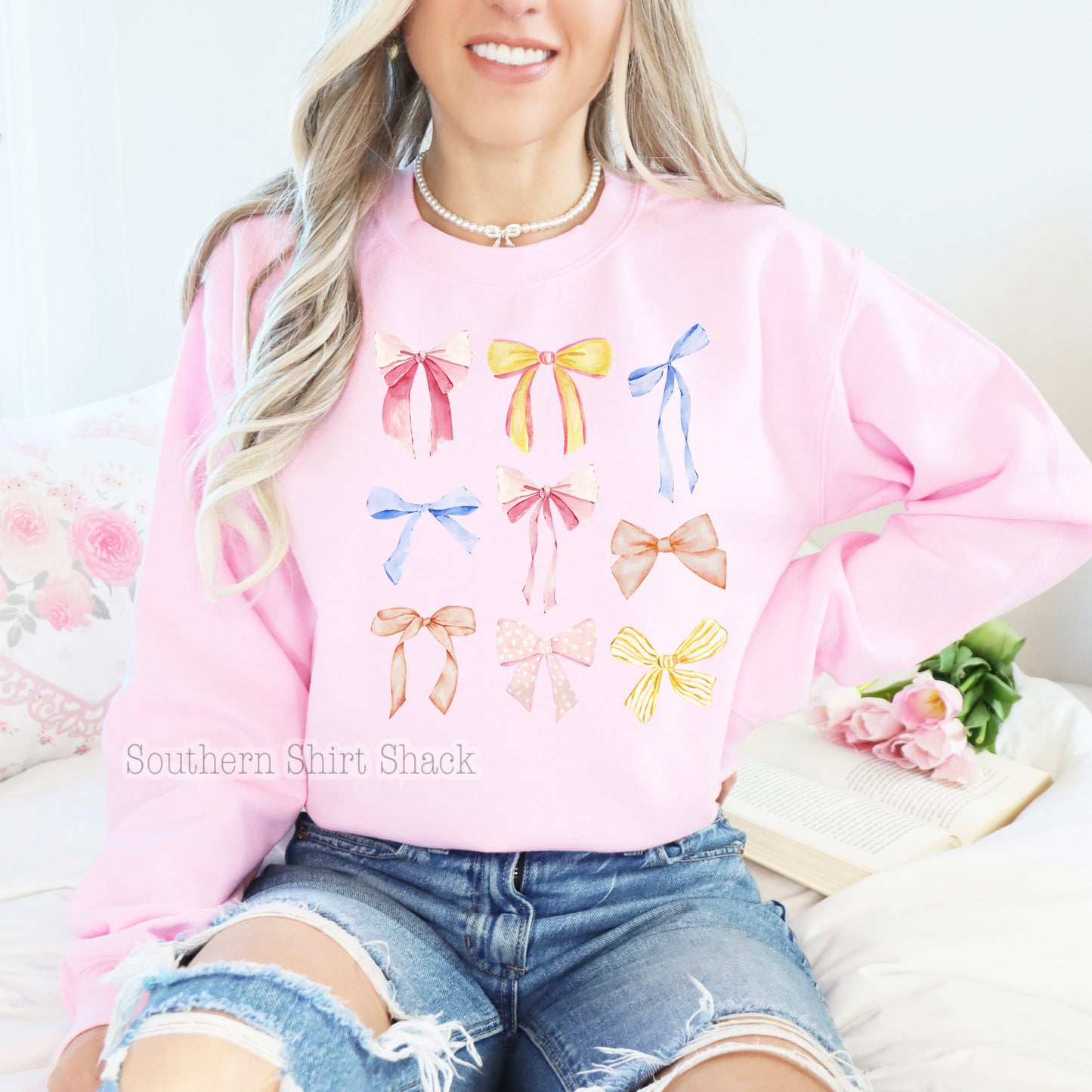 Shabby Chic Bows Sweatshirt