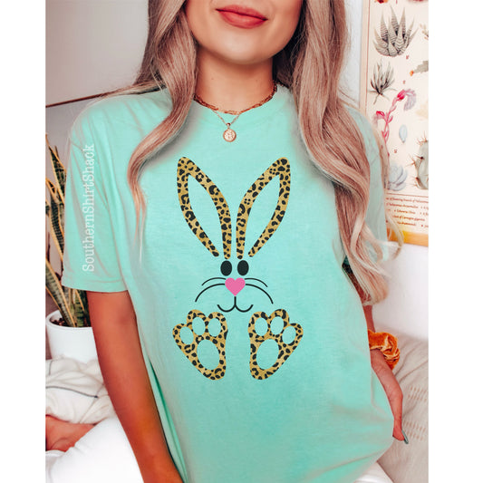 Leopard Bunny Comfort Colors Tee