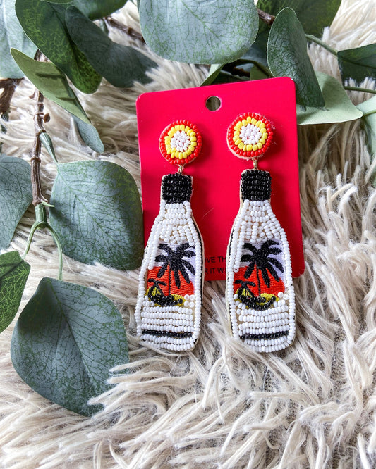 Malibu rum beaded earrings