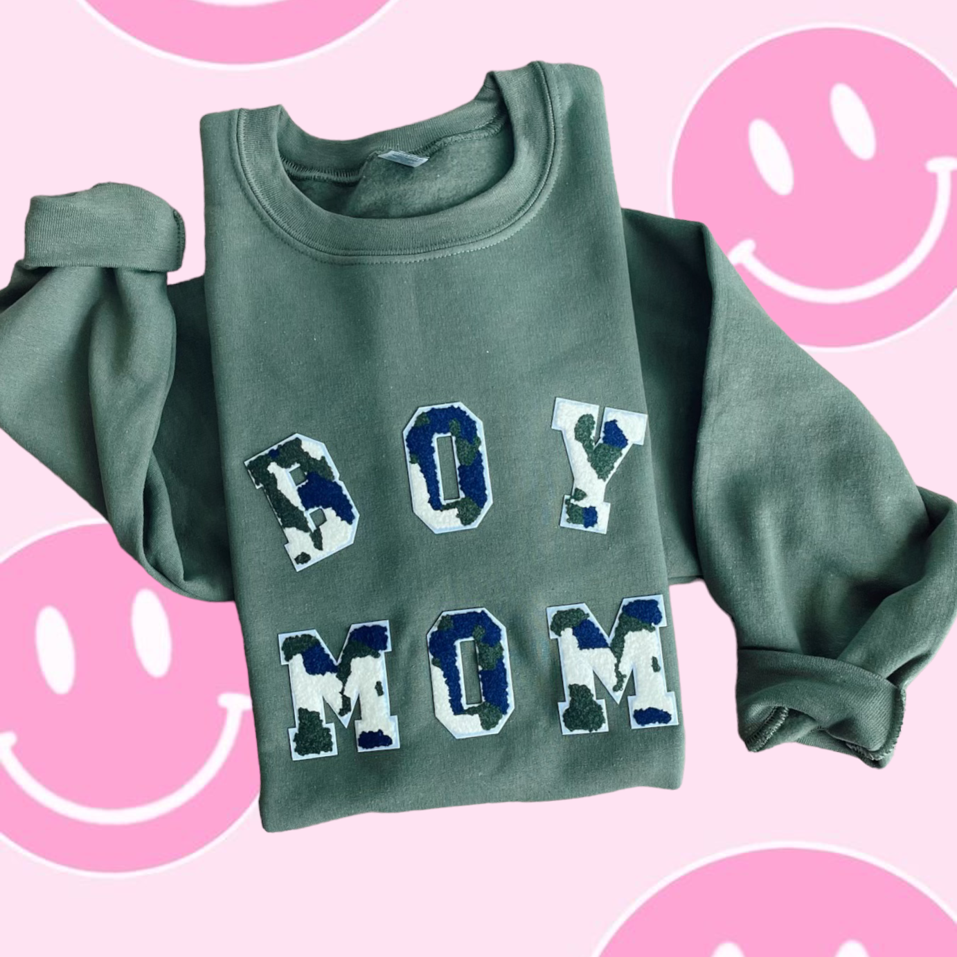 Boy Mom | Chenille Patch Sweatshirt