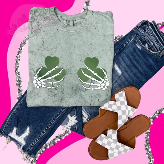 Shake your Shamrocks acid wash tee-comfort colors