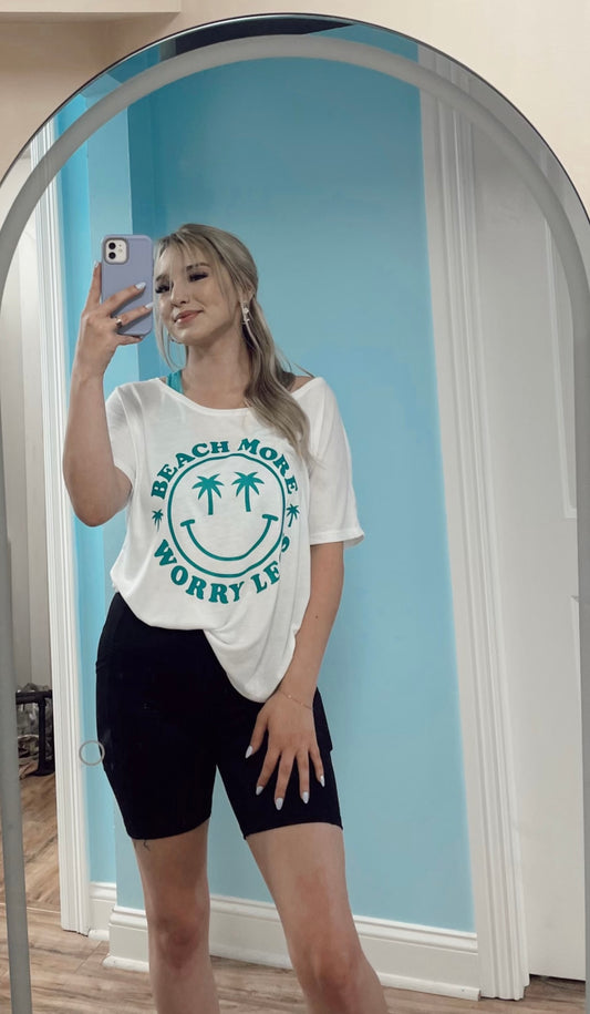 Beach More - Worry Less | Slouchy tee